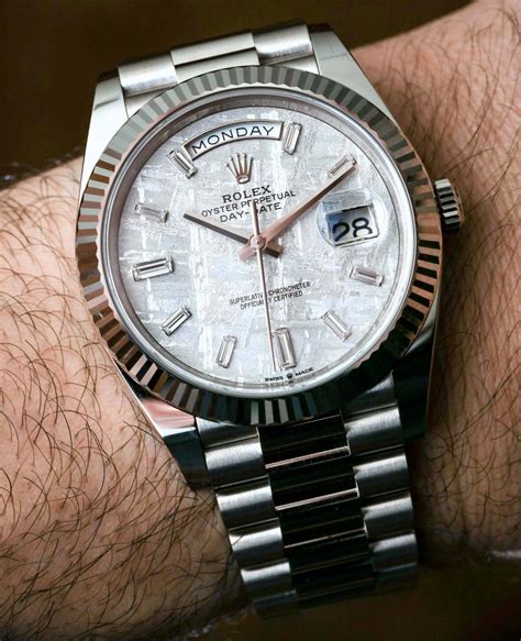 meteor face rolex|rolex meteorite dial day date.